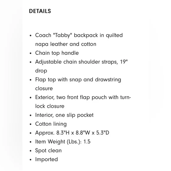 Coach dragonfruit Tabby backpack - Picture 10 of 14